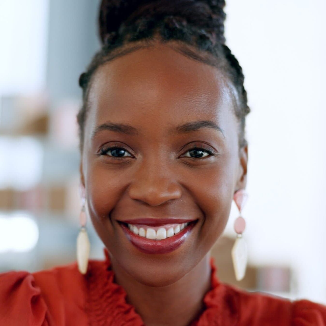 Portrait,,Happy,And,A,Black,Woman,Employee,Closeup,In,The